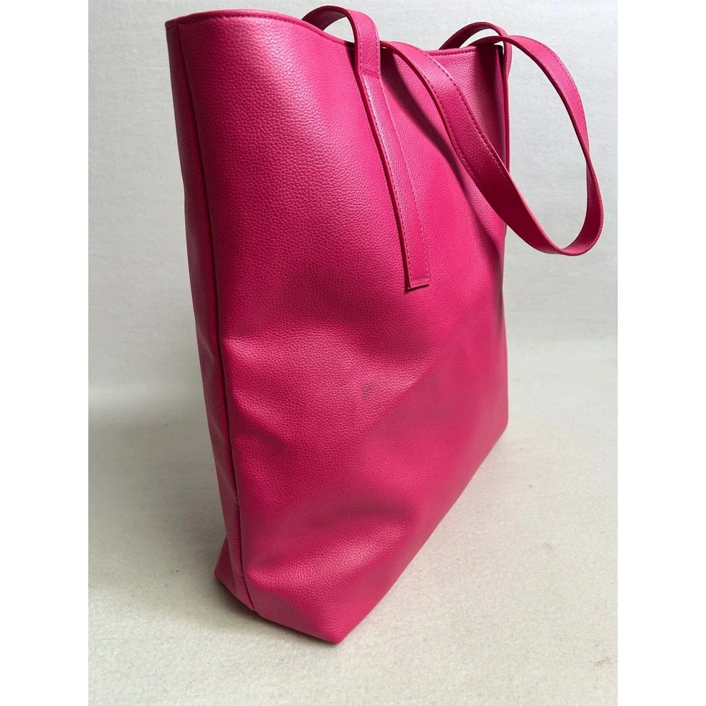 Barbiecore Juicy Couture Womens Large Hot Pink Studded Faux Leather Tote Bag‎
